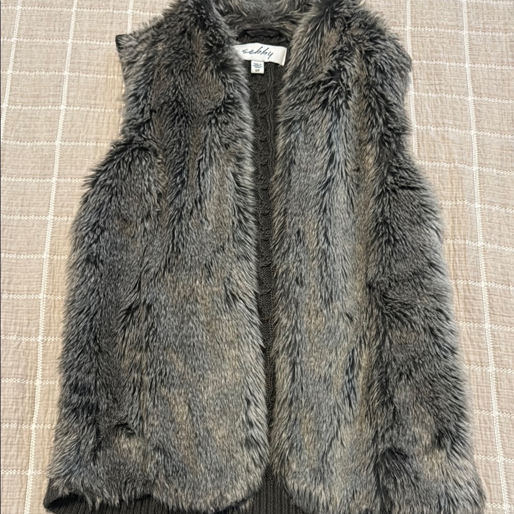 Sebby Fur Vest in Gray